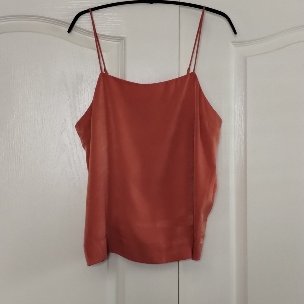 Express rust orange cami tank top adjustable straps shimmer material size medium